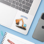 Cartoon für niedlich-orange-Bagger Aufkleber (Laptop mit iPhone)