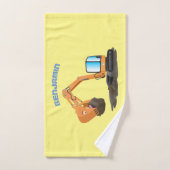 Cartoon für niedlich-orange-Bagger Badhandtuch Set (Handtuch)