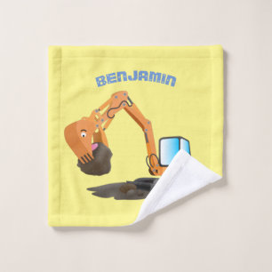 Cartoon für niedlich-orange-Bagger Badhandtuch Set
