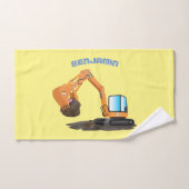 Cartoon für niedlich-orange-Bagger Badhandtuch Set (Handtuch)