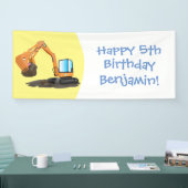 Cartoon für niedlich-orange-Bagger Banner (Messe)