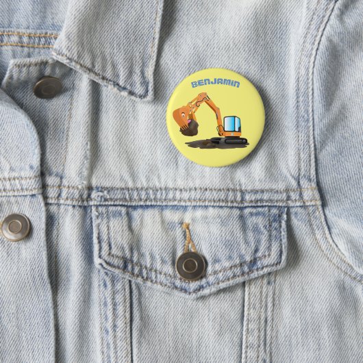 Cartoon für niedlich-orange-Bagger Button (Beispiel)