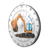 Cartoon für niedlich-orange-Bagger Dartscheibe (Vorderseite rechts)