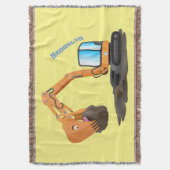 Cartoon für niedlich-orange-Bagger Decke (Vorderseite Vertikal)