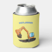 Cartoon für niedlich-orange-Bagger Dosenkühler (Kanne Vorderseite)
