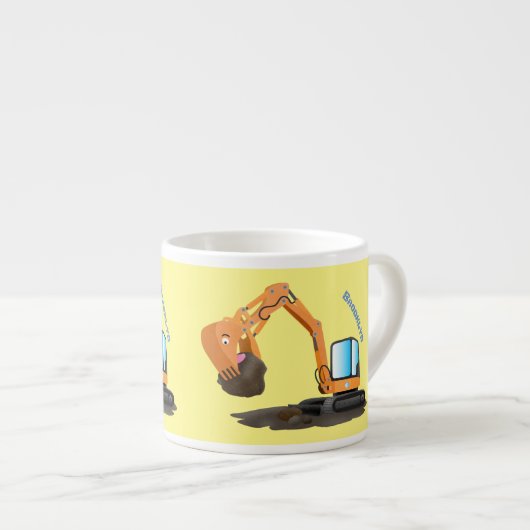 Cartoon für niedlich-orange-Bagger Espressotasse (Vorderseite Rechts)