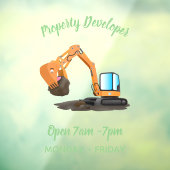 Cartoon für niedlich-orange-Bagger Fensteraufkleber (Blatt 3)