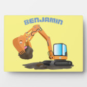 Cartoon für niedlich-orange-Bagger Fotoplatte (Vorderseite)