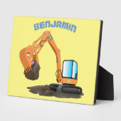 Cartoon für niedlich-orange-Bagger Fotoplatte (Seite)