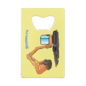 Cartoon für niedlich-orange-Bagger Geldbeutel Flaschenöffner (Rückseite)