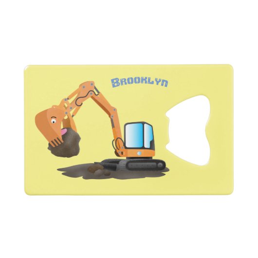 Cartoon für niedlich-orange-Bagger Geldbeutel Flaschenöffner (Vorderseite (Horizontal))