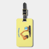 Cartoon für niedlich-orange-Bagger Gepäckanhänger (Vorderseite vertikal)