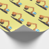 Cartoon für niedlich-orange-Bagger Geschenkpapier (Ecke)