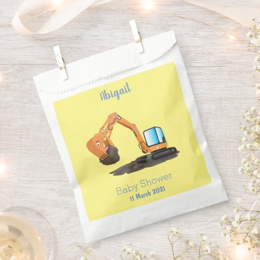 Cartoon für niedlich-orange-Bagger Geschenktütchen (Ausgeschnitten)