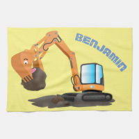 Cartoon für niedlich-orange-Bagger