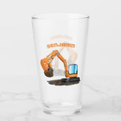 Cartoon für niedlich-orange-Bagger Glas (Vorderseite)