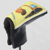 Cartoon für niedlich-orange-Bagger Golf Headcover (3/4 Vorderseite)