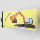 Cartoon für niedlich-orange-Bagger Golf Headcover (Vorderseite)