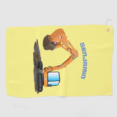 Cartoon für niedlich-orange-Bagger Golfhandtuch (Horizontal)