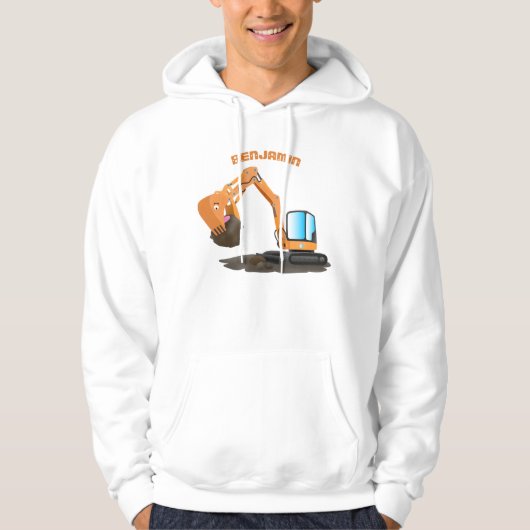Cartoon für niedlich-orange-Bagger Hoodie (Vorderseite)
