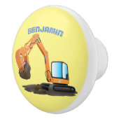 Cartoon für niedlich-orange-Bagger Keramikknauf (Rechts)