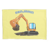 Cartoon für niedlich-orange-Bagger Kissenbezug (Vorderseite)