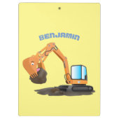 Cartoon für niedlich-orange-Bagger Klemmbrett (Rückseite)