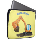 Cartoon für niedlich-orange-Bagger Laptopschutzhülle (Vorne Rechts)