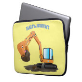 Cartoon für niedlich-orange-Bagger Laptopschutzhülle (Vorderseite Links)