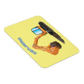 Cartoon für niedlich-orange-Bagger Magnet (Rechte Seite)