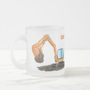 Cartoon für niedlich-orange-Bagger Mattglastasse