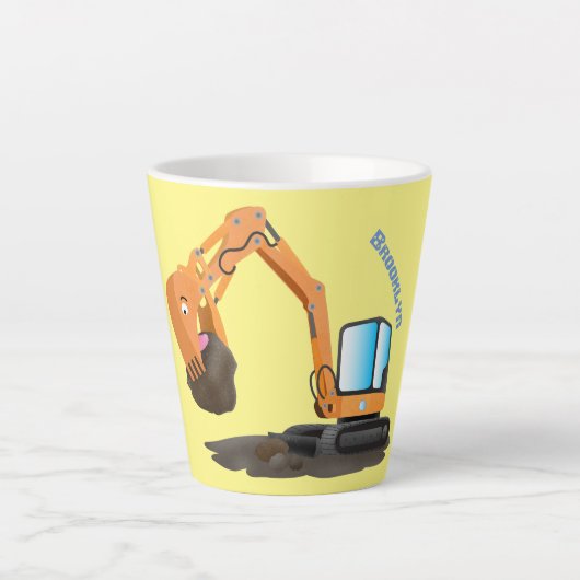Cartoon für niedlich-orange-Bagger Milchtasse (Vorderseite)