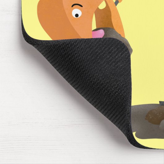 Cartoon für niedlich-orange-Bagger Mousepad (Ecke)