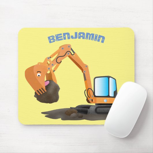Cartoon für niedlich-orange-Bagger Mousepad (Mit Mouse)