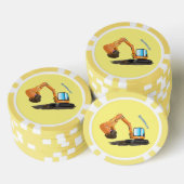 Cartoon für niedlich-orange-Bagger Pokerchips (Stapel)