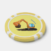 Cartoon für niedlich-orange-Bagger Pokerchips (Einzeln)