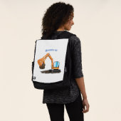 Cartoon für niedlich-orange-Bagger Rucksack (Ausgewaschen)