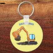 Cartoon für niedlich-orange-Bagger Schlüsselanhänger (Vorderseite)