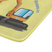 Cartoon für niedlich-orange-Bagger Schneidebrett (Ecke)