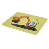 Cartoon für niedlich-orange-Bagger Schneidebrett (Ecke)