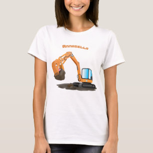 Cartoon für niedlich-orange-Bagger T-Shirt