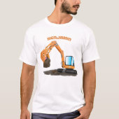 Cartoon für niedlich-orange-Bagger T-Shirt (Vorderseite)