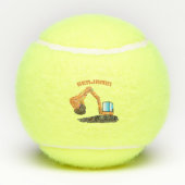 Cartoon für niedlich-orange-Bagger Tennisbälle (Rückseite)