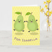 Cartoon für Niedliche Birnenpaare Karte (Gelbe Blume)