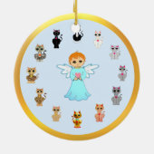 Cartoon für niedliche Engel und Katzen Keramik Ornament (Hinten)