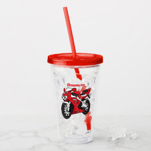 Cartoon für niedliche Motorräder Acryltrinkbecher