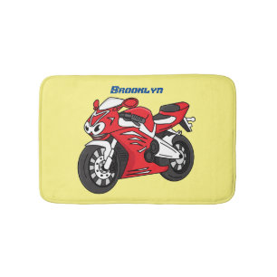 Cartoon für niedliche Motorräder Badematte
