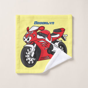 Cartoon für niedliche Motorräder Badhandtuch Set