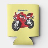 Cartoon für niedliche Motorräder Dosenkühler (Rückseite)