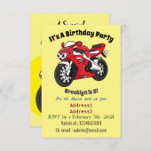 Cartoon für niedliche Motorräder Einladung (Vorne/Hinten)
